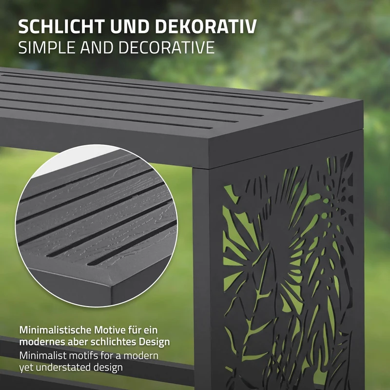 ML-DESIGN | Kaminholzregal Innen/Aussen mit Sitzbank 120x38x43 cm Stahl verzinkt Anthrazit Brennholzregal Metall Holzlager wetterfest Feuerholzregal