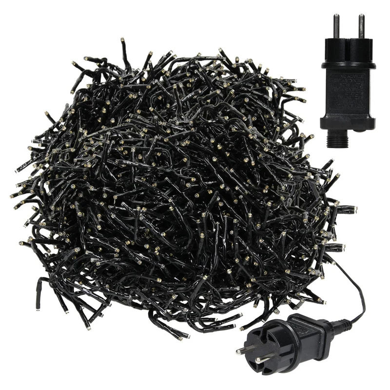 ECD Germany | LED Lichterkette Außen Innen 14,9 m Warmweiß Weihnachtsbeleuchtung LED Cluster Büschellichterkette Weihnachten wetterfest 1152 LED Timer