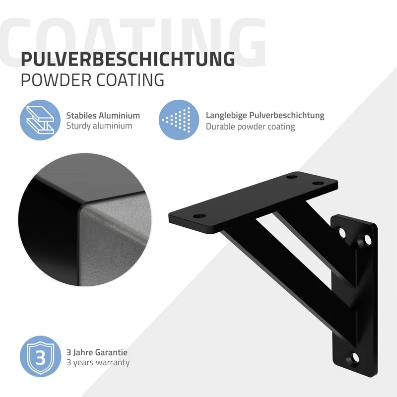 ML-Design | Wandkonsole 2er Set aus Aluminium, Regalwinkel Regalhalterung