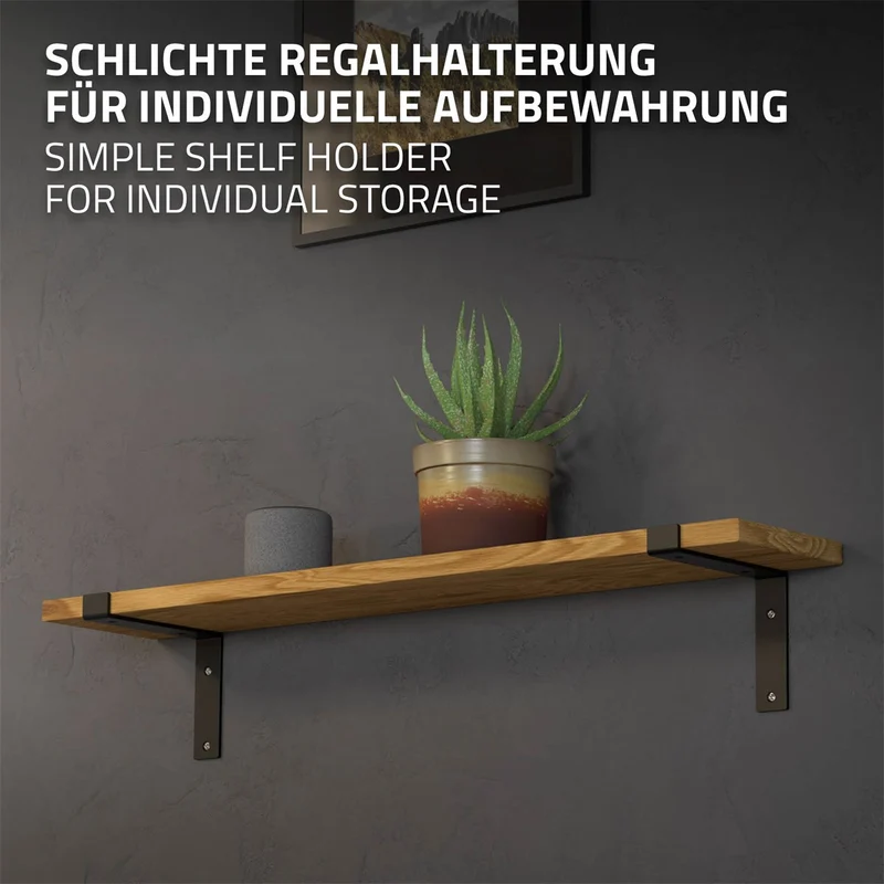 ML-Design | Wandkonsole 2er Set aus Stahl, 90 Grad Regalhalterung