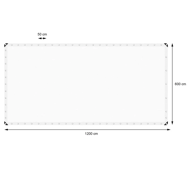 Abdeckplane Gewebeplane mit Ösen 6x12 m 260g/m² in Weiß aus PE