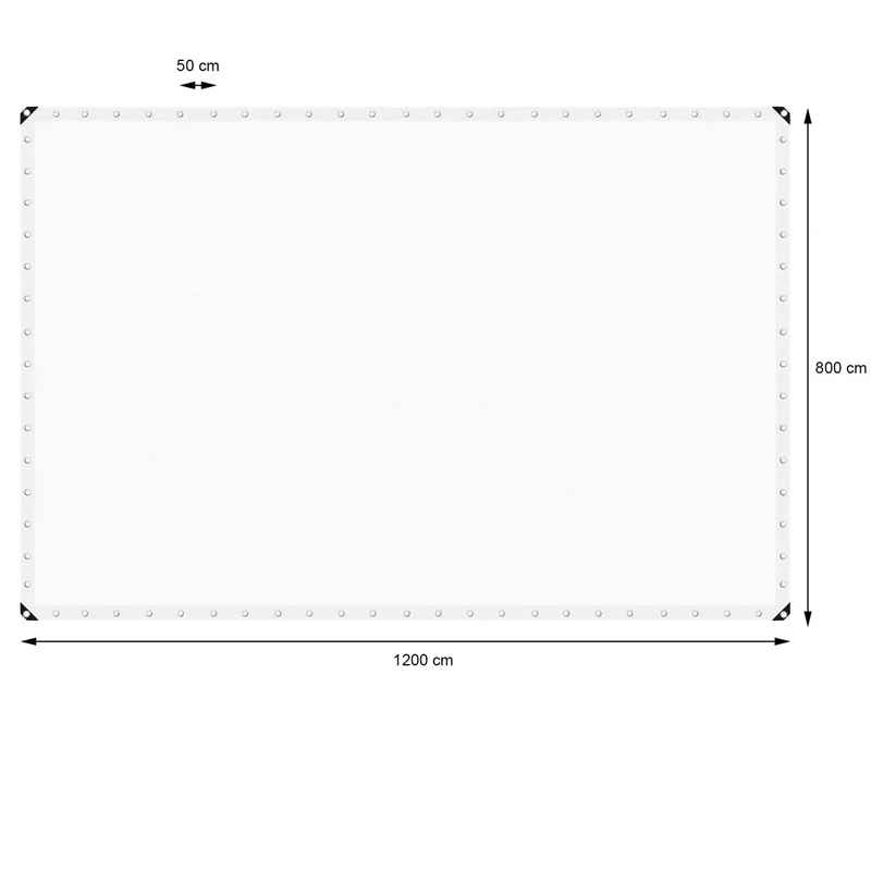 Abdeckplane Gewebeplane mit Ösen 8x12 m 260g/m² in Weiß aus PE