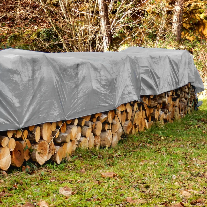 Abdeckplane Gewebeplane mit Ösen 1,5x12 m 180g/m² in Grau aus PE