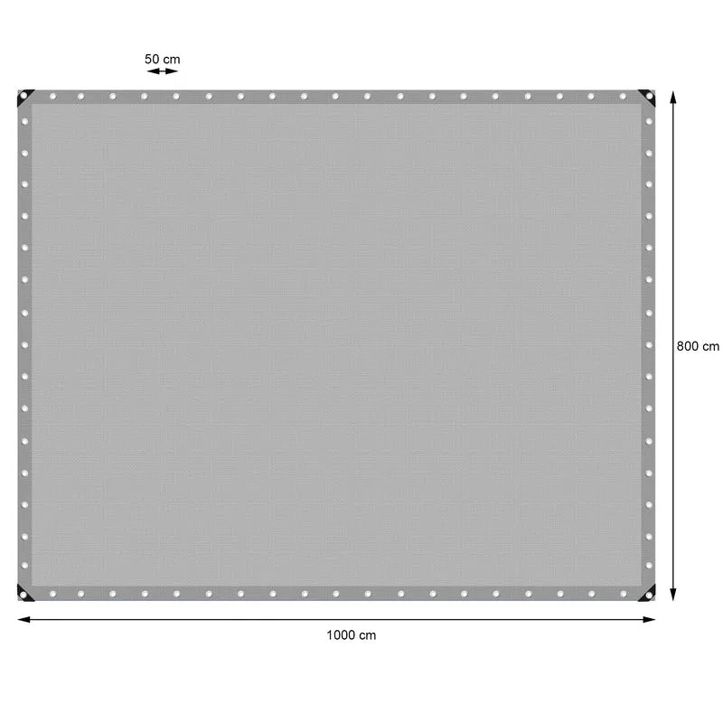 Abdeckplane Gewebeplane mit Ösen 8x10 m 180g/m² in Grau aus PE