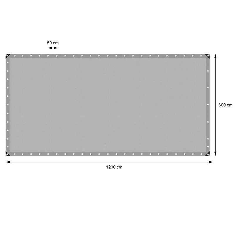 Abdeckplane Gewebeplane mit Ösen 6x12 m 180g/m² in Grau aus PE