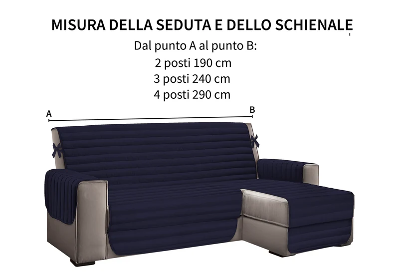 Copridivano Trapuntato con Penisola Destra o Sinistra Il Gruppone