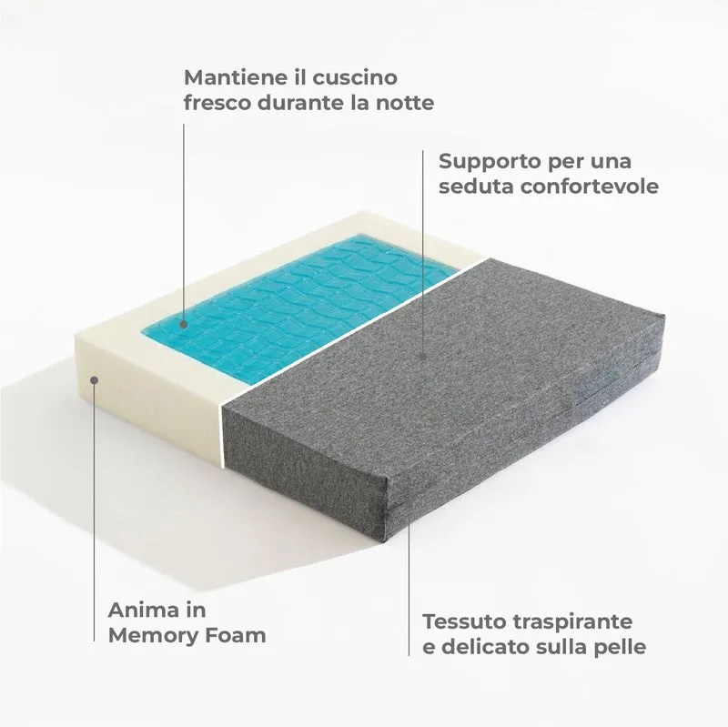 Cuscino Sedia a Rotelle Antidecubito con Gel Rinfrescante Il Gruppone