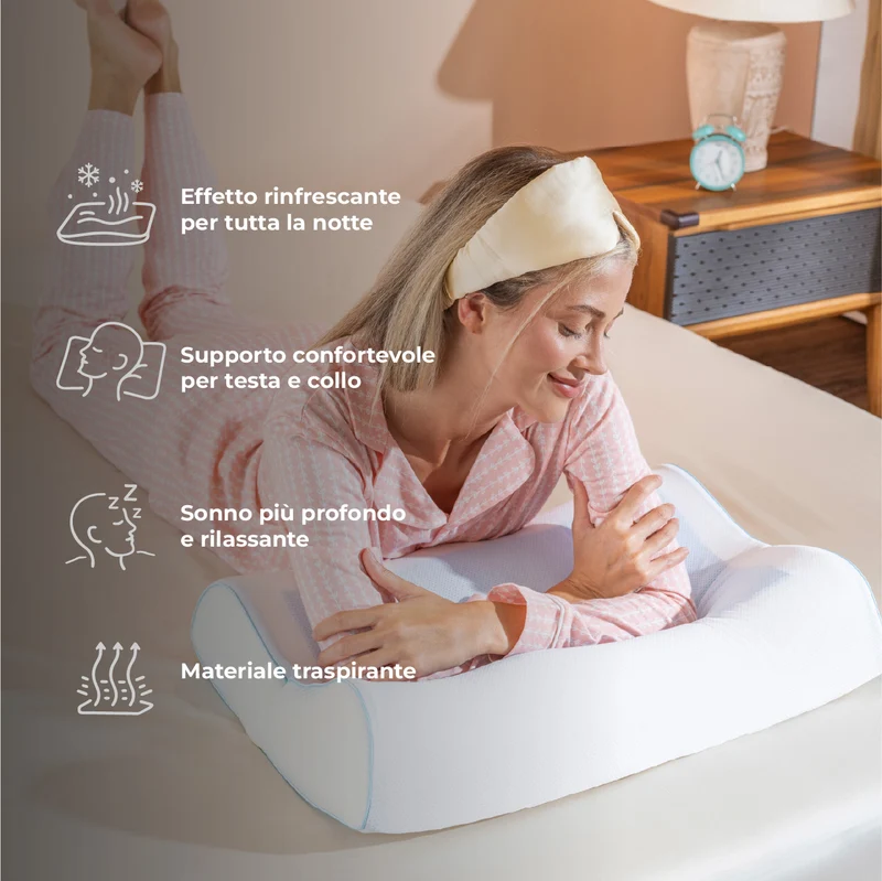 Cuscino Cervicale Memory Foam Con Gel Rinfrescante Doppia Onda Il Gruppone