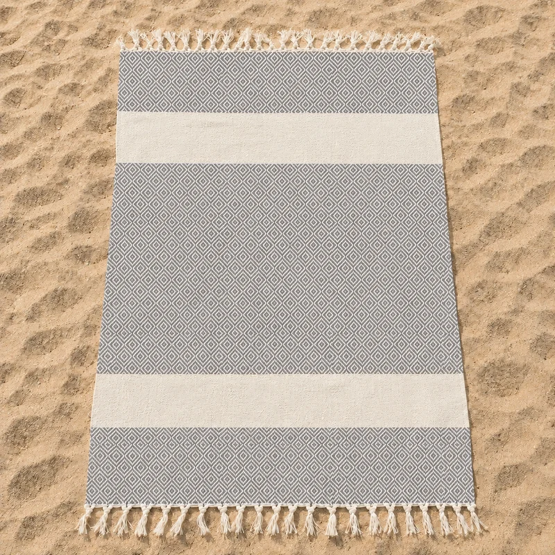 Telo Mare in Fouta di Puro Cotone Geometrico - Corfù