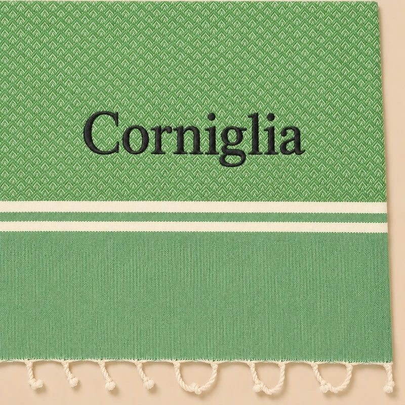 Telo Mare in Fouta di Puro Cotone Geometrico - Corniglia