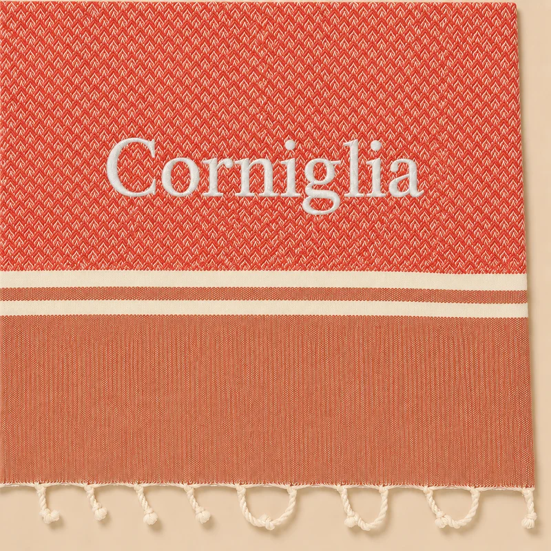 Telo Mare in Fouta di Puro Cotone Geometrico - Corniglia
