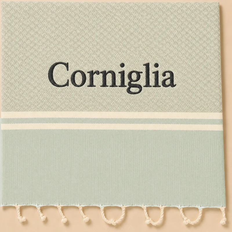 Telo Mare in Fouta di Puro Cotone Geometrico - Corniglia