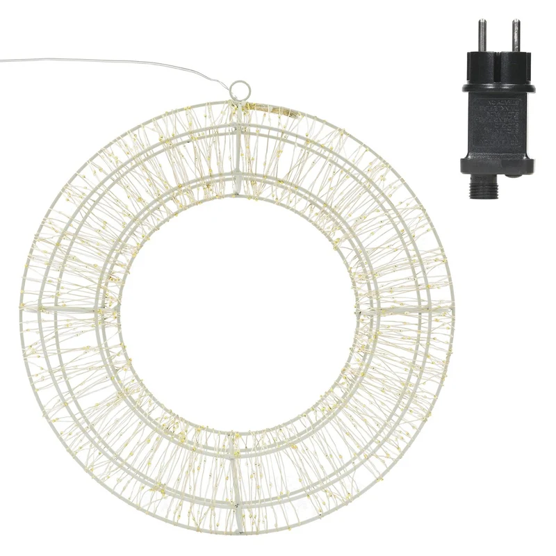 ECD Germany | LED Weihnachtkranz Warmweiß LED's inkl. Timer Weihnachtsbeleuchtung Weihnachtsdeko