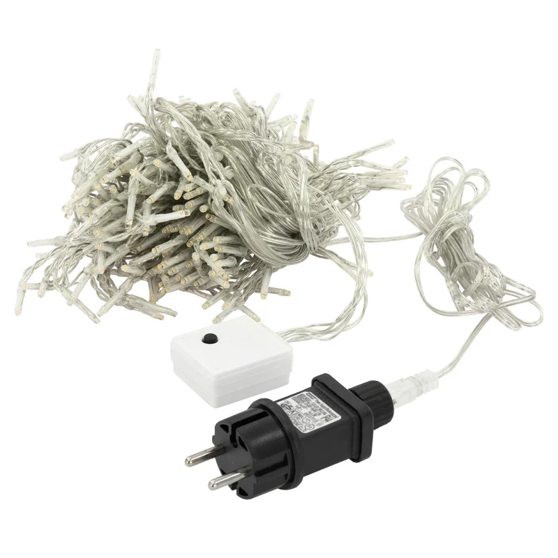 LED Lichtervorhang 2m Kaltweiß mit 240 LED aus PVC