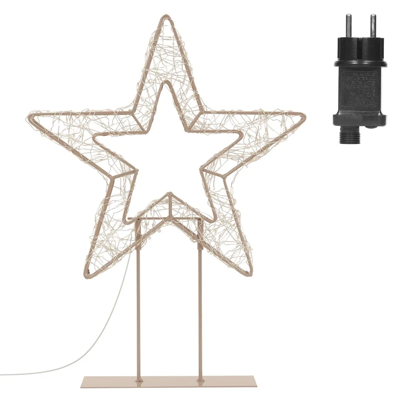 ECD Germany | LED Weihnachtsstern auf Sockel Warmweiß Stern Leuchtstern Weihnachtsdeko mit Lichterkette Weihnachtsbeleuchtung Außen mit Timer