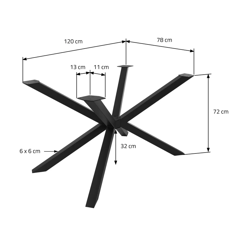 ML-DESIGN | Tischbeine Spider-Design 120x78x72 cm aus Stahl Schwarz Tischgestell Tischfüße Tischkufen für Esstisch & Schreibtisch