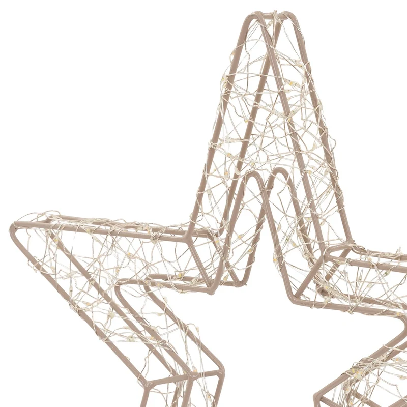 ECD Germany | LED Weihnachtsstern auf Sockel 48,5 cm Warmweiß Stern Leuchtstern Weihnachtsdeko mit Lichterkette Weihnachtsbeleuchtung Außen mit Timer