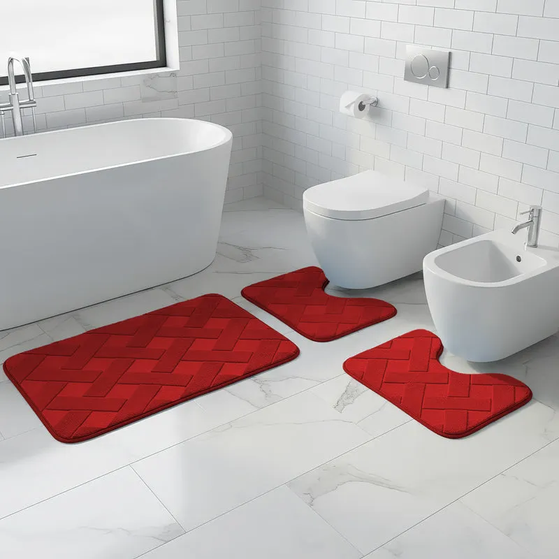 Set 3 Tappeti Bagno WC e Bidet Effetto Memory Morbidi Antiscivolo Il Gruppone
