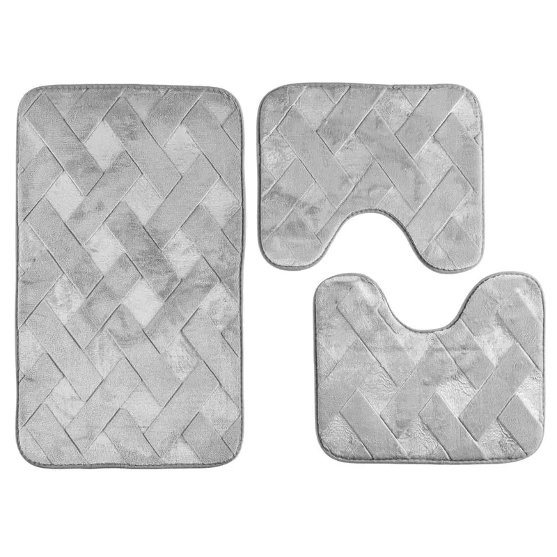 Set 3 Tappeti Bagno WC e Bidet Effetto Memory Morbidi Antiscivolo Il Gruppone