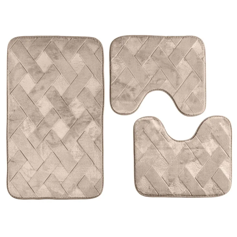 Set 3 Tappeti Bagno WC e Bidet Effetto Memory Morbidi Antiscivolo Il Gruppone
