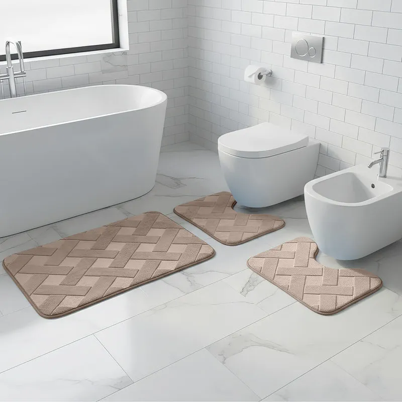 Set 3 Tappeti Bagno WC e Bidet Effetto Memory Morbidi Antiscivolo Il Gruppone