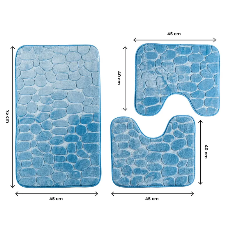 Set 3 Tappeti Bagno WC e Bidet Effetto Memory Morbidi Antiscivolo Moderno Il Gruppone