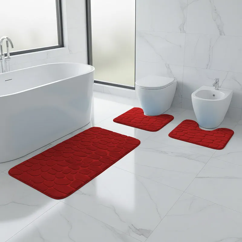 Set 3 Tappeti Bagno WC e Bidet Effetto Memory Morbidi Antiscivolo Moderno Il Gruppone