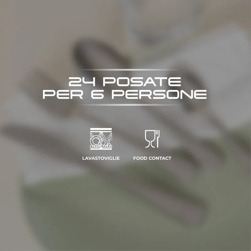 Set 24 Posate in Acciaio con Cuoricino Servizio per 6 Persone Il Gruppone
