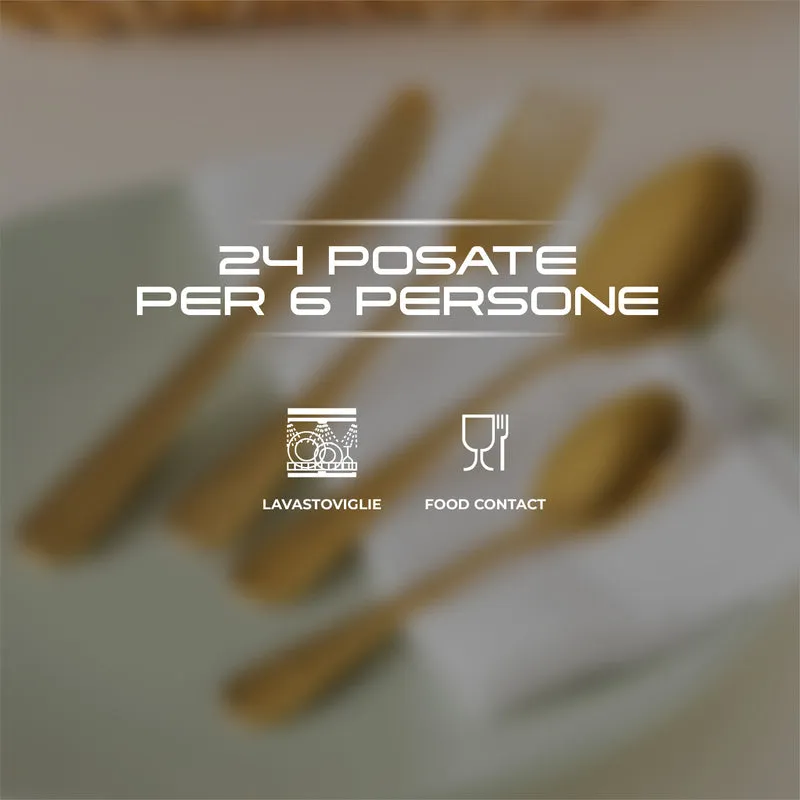 Set 24 Posate in Acciaio con Cuoricino Servizio per 6 Persone Il Gruppone