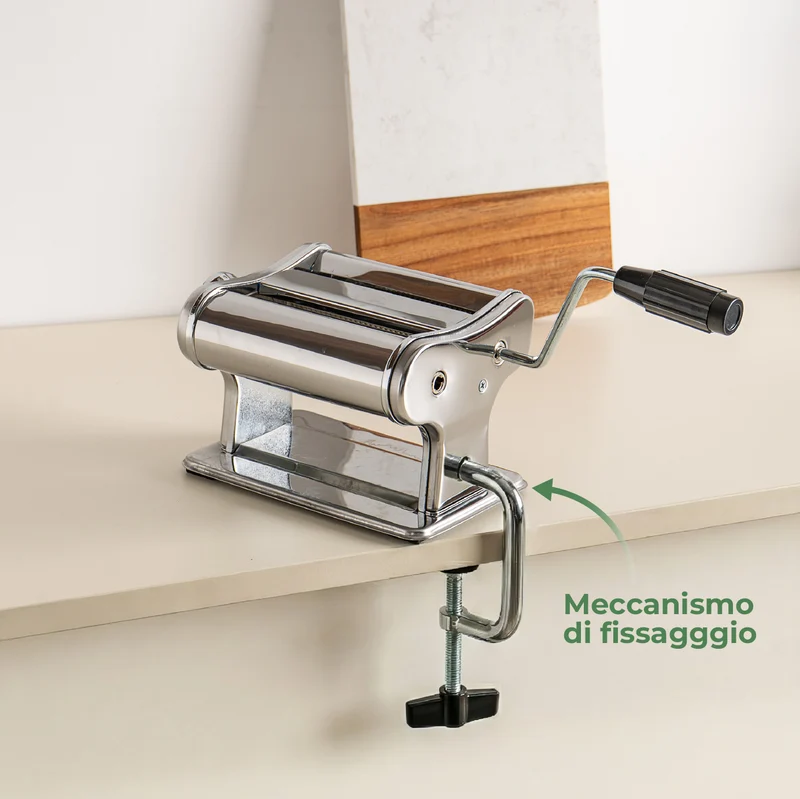 Macchina per Pasta Manuale in Acciaio Inox 9 Livelli di Spessore, Il Gruppone