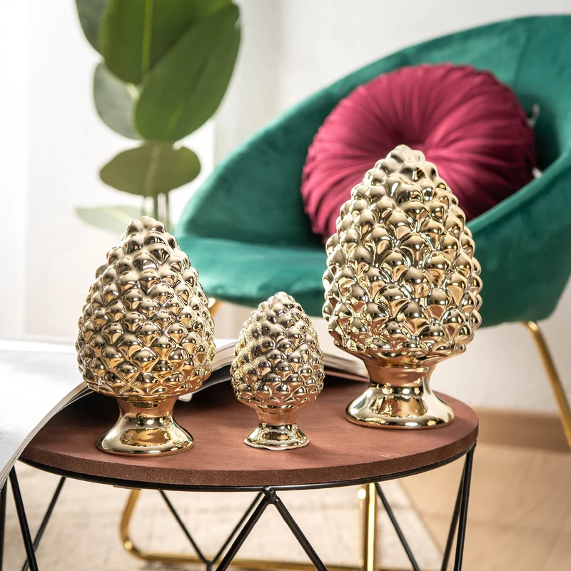 Set 3 Pezzi Pigna Siciliana Decorativa Colorata Soprammobile Il Gruppone