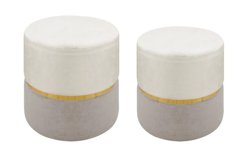 Set 2 Pezzi Coppia Di Pouf Cilindro Poggiapiedi Il Gruppone