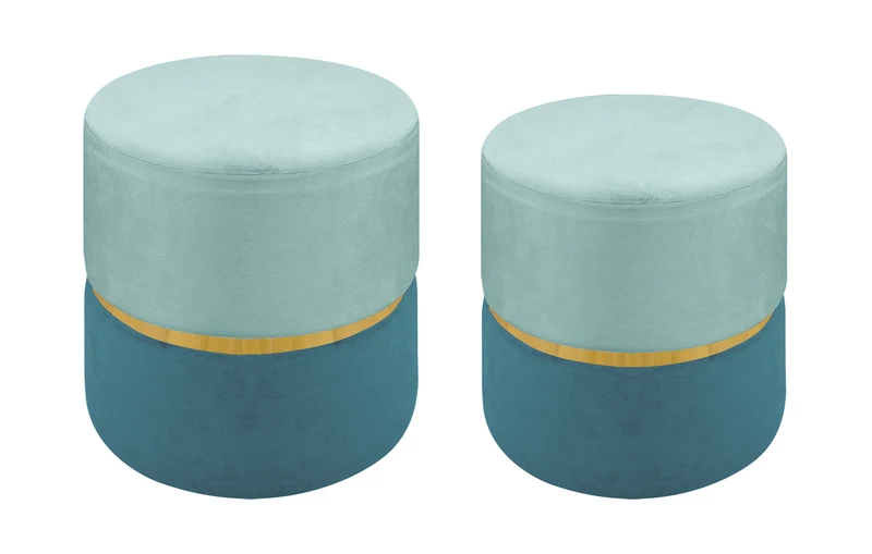 Set 2 Pezzi Coppia Di Pouf Cilindro Poggiapiedi Il Gruppone