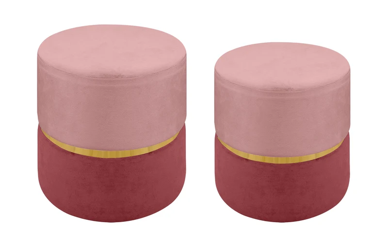 Set 2 Pezzi Coppia Di Pouf Cilindro Poggiapiedi Il Gruppone