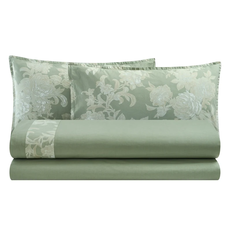 Completo Lenzuola in Percalle di Cotone Stonewashed Fantasia Floreale - Eko Allen
