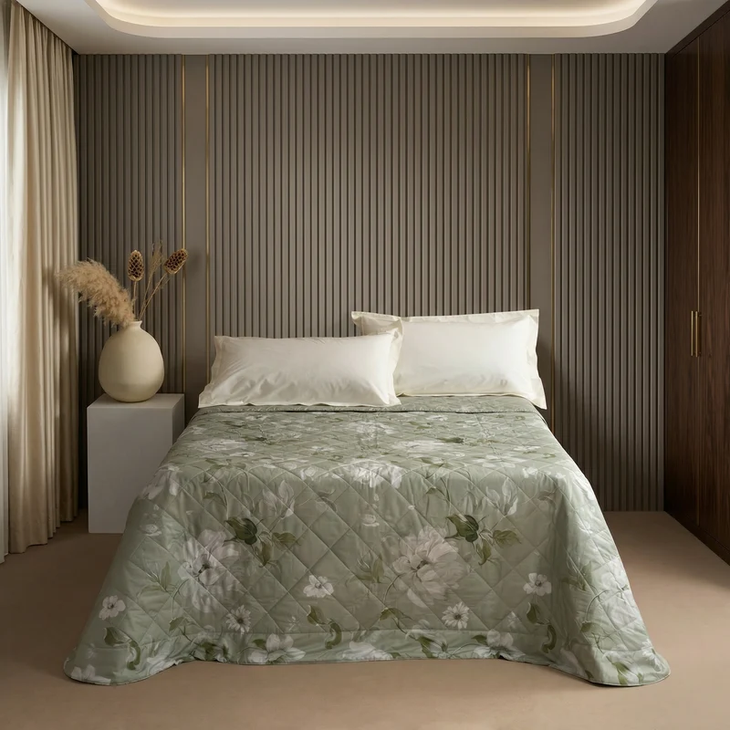 Trapuntino Leggero in Percalle di Cotone Fantasia Floreale - Rosewood