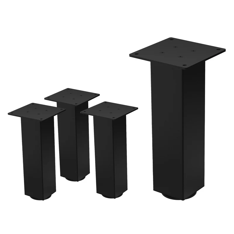 ML-Design | 4er Set Tischbeine I-Design aus pulverbeschichteter Stahl, höhenverstellbare Möbelfüße