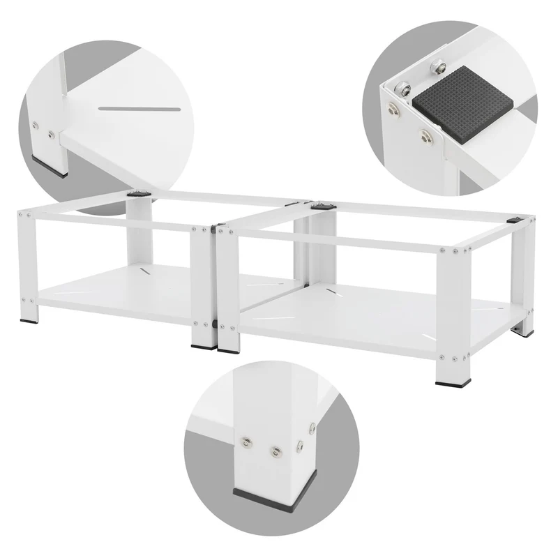 ML-Design | Waschmaschinen Untergestell mit Ablage 128x54x32 cm aus Stahl, Unterschrank doppel