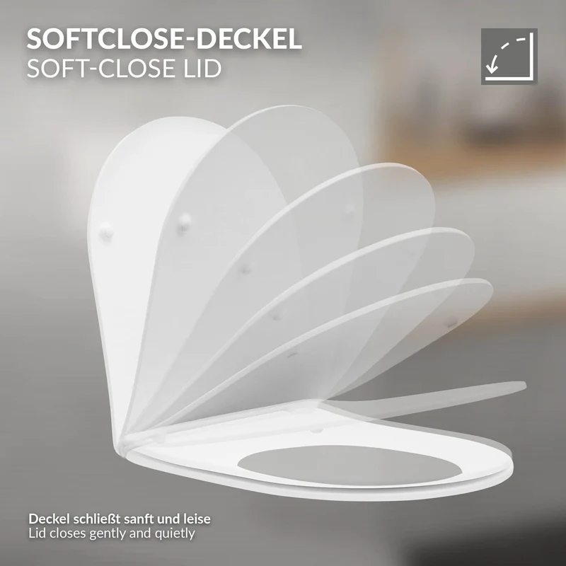 LuxeBath | Wand-WC Hänge Toilette aus Keramik kurz / lang Spülrandlos mit Softclose