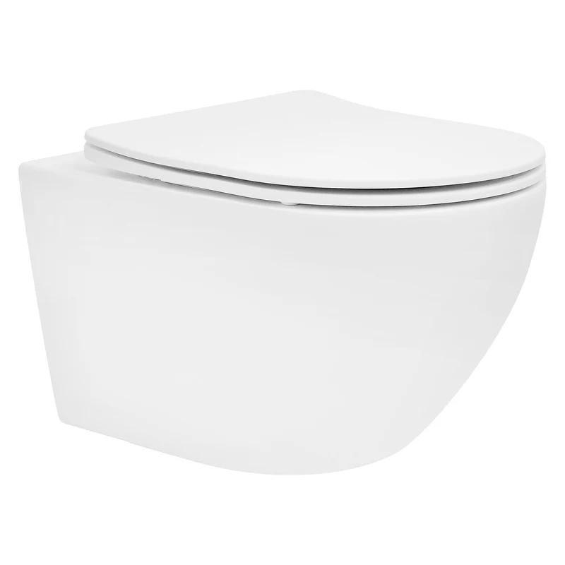 LuxeBath | Wand-WC Hänge Toilette aus Keramik kurz / lang Spülrandlos mit Softclose