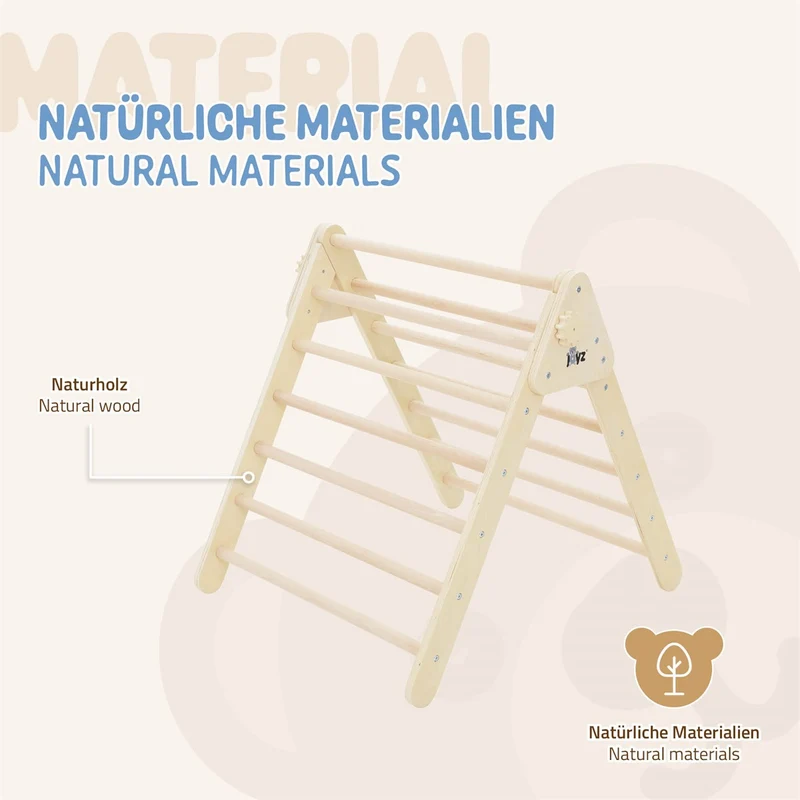 Joyz | Kletterdreieck für Kinder ab 2 Jahre 73x72x60 cm aus Holz, Kletterleiter, Kletterturm für Baby