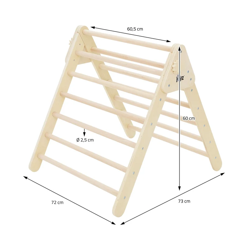 Joyz | Kletterdreieck für Kinder ab 2 Jahre 73x72x60 cm aus Holz, Kletterleiter, Kletterturm für Baby