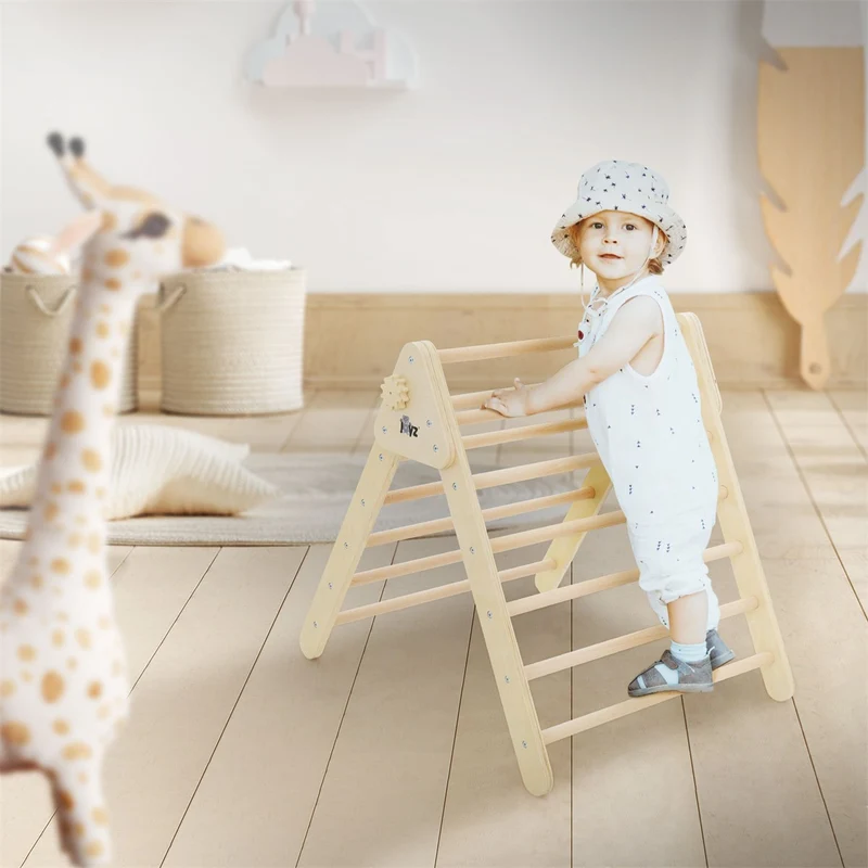 Joyz | Kletterdreieck für Kinder ab 2 Jahre 73x72x60 cm aus Holz, Kletterleiter, Kletterturm für Baby