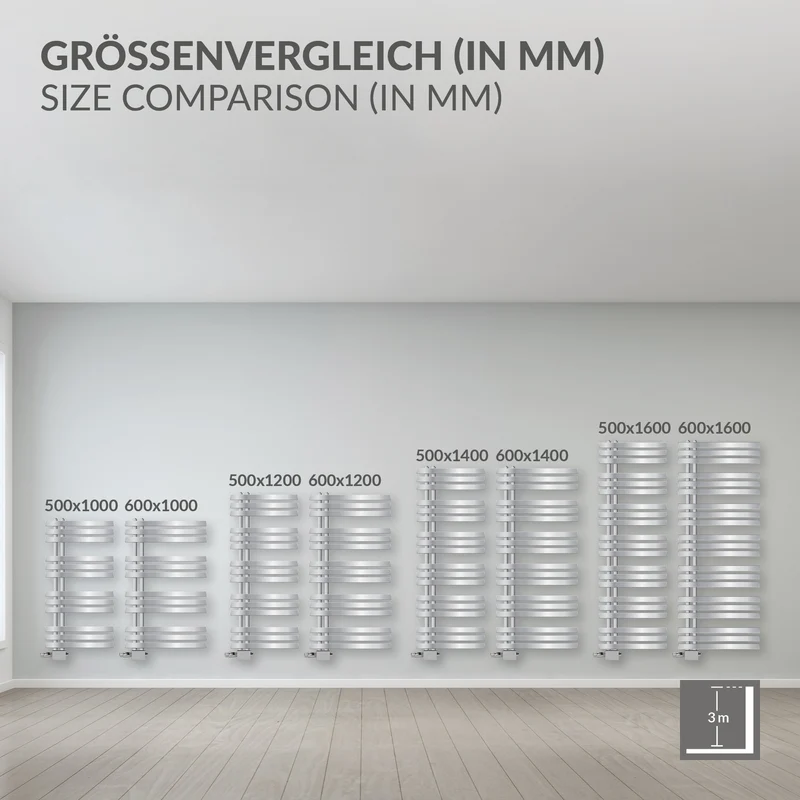 Design Badheizkörper Iron EM 500x1400 mm Chrom LuxeBath