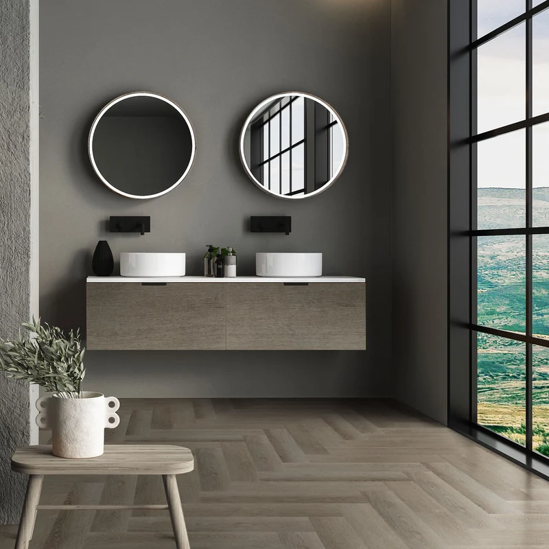 PVC Vinylboden Bodenbelag Set à 20 Dielen 4,2mm für 1,56m² mit Klick-System Fischgräte Eiche dunkel ML-Design
