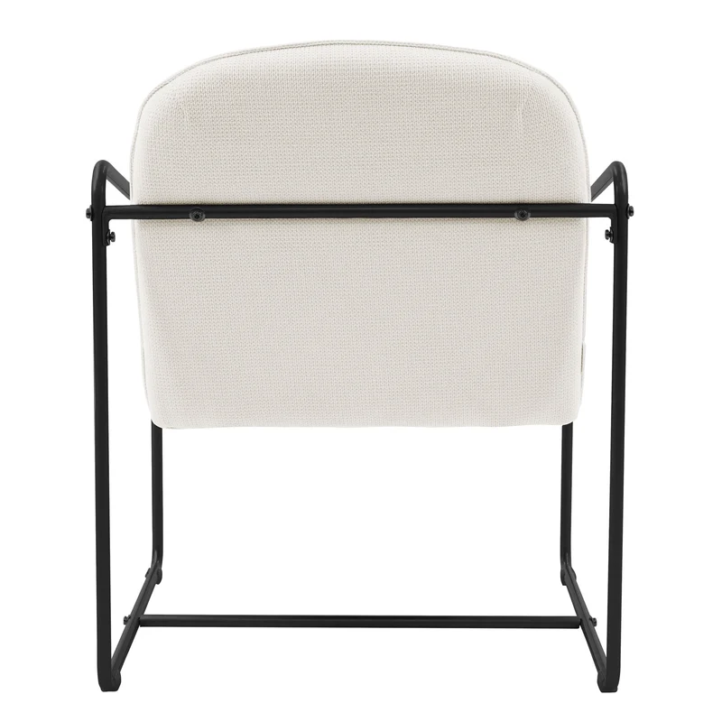 2er Set Sessel Beige mit schwarzem Stahlgestell Relaxsessel mit Arm-& Rückenlehne ML-Design