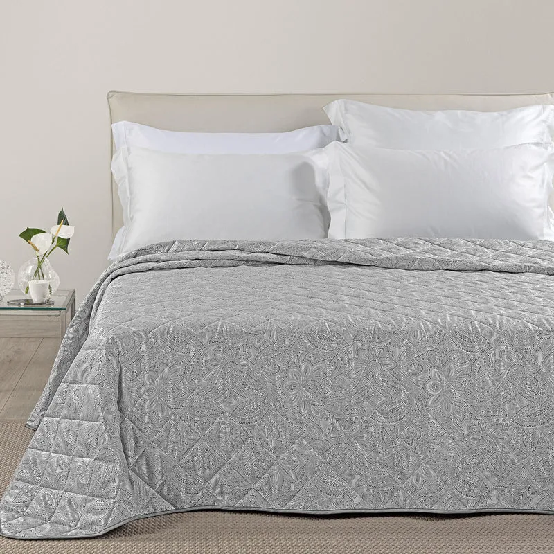 Copriletto Primaverile dorata in Raso Jacquard 80 gr/mq