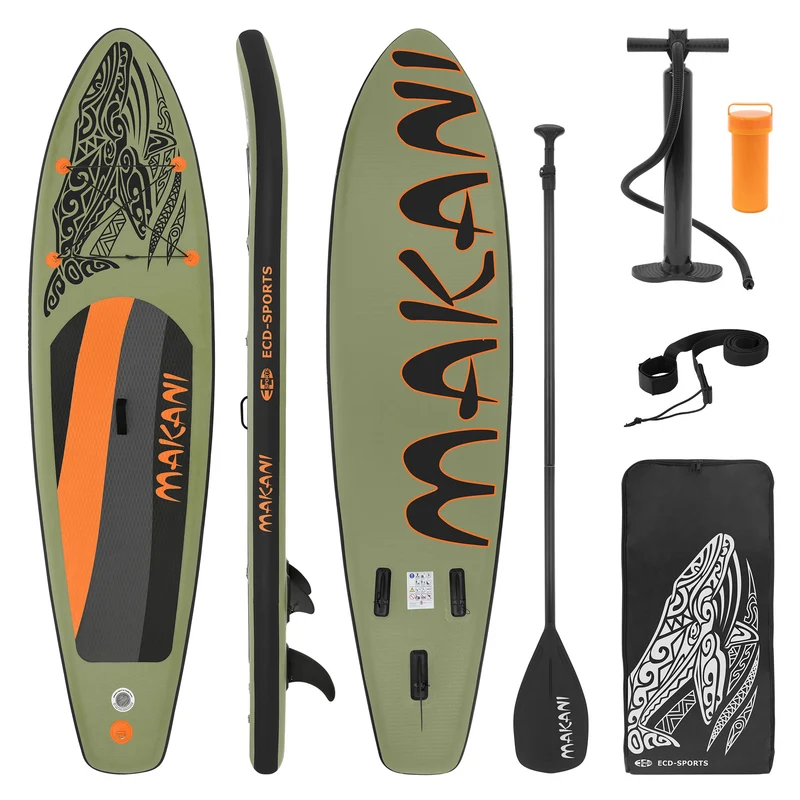 Stand Up Paddle aufblasbares SUP Board Makani 320x80x15 cm aus PVC inkl. Pumpe und Tragetasche