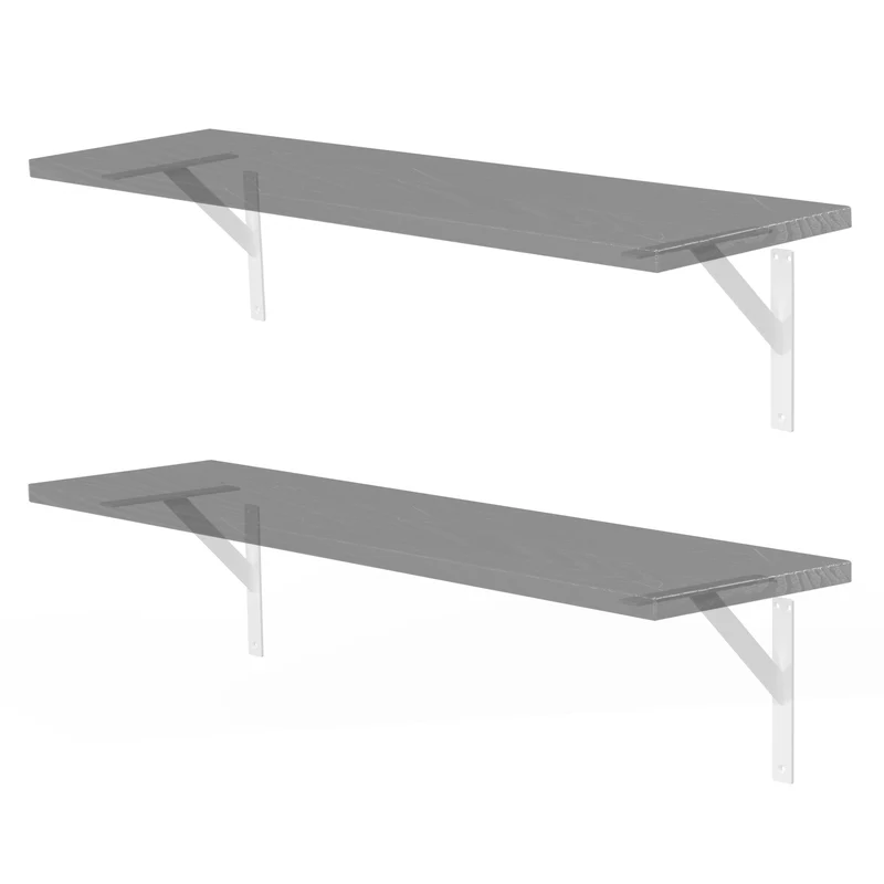 2x Wandkonsole Regalhalterung 2er Set 240 x 240 mm Weiß aus Aluminium ML-Design