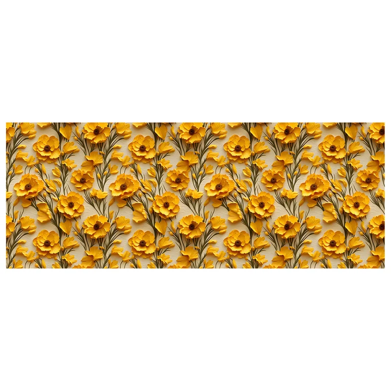 Tappeto Cucina Antiscivolo Made in Italy Passatoia Antimacchia Fiore Giallo
